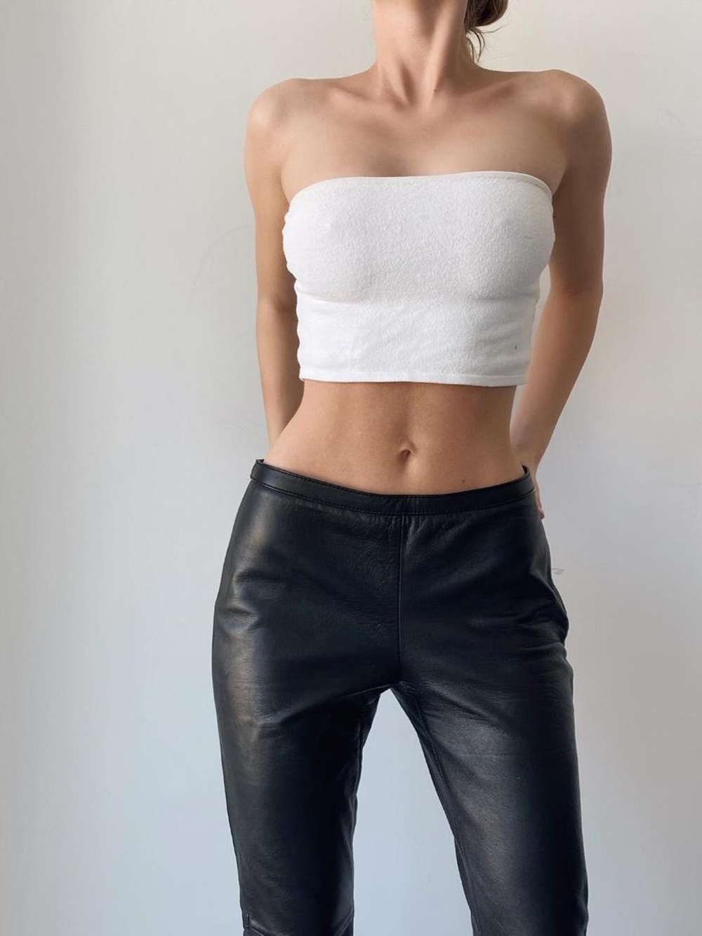 Sleek Vintage Leather Trousers